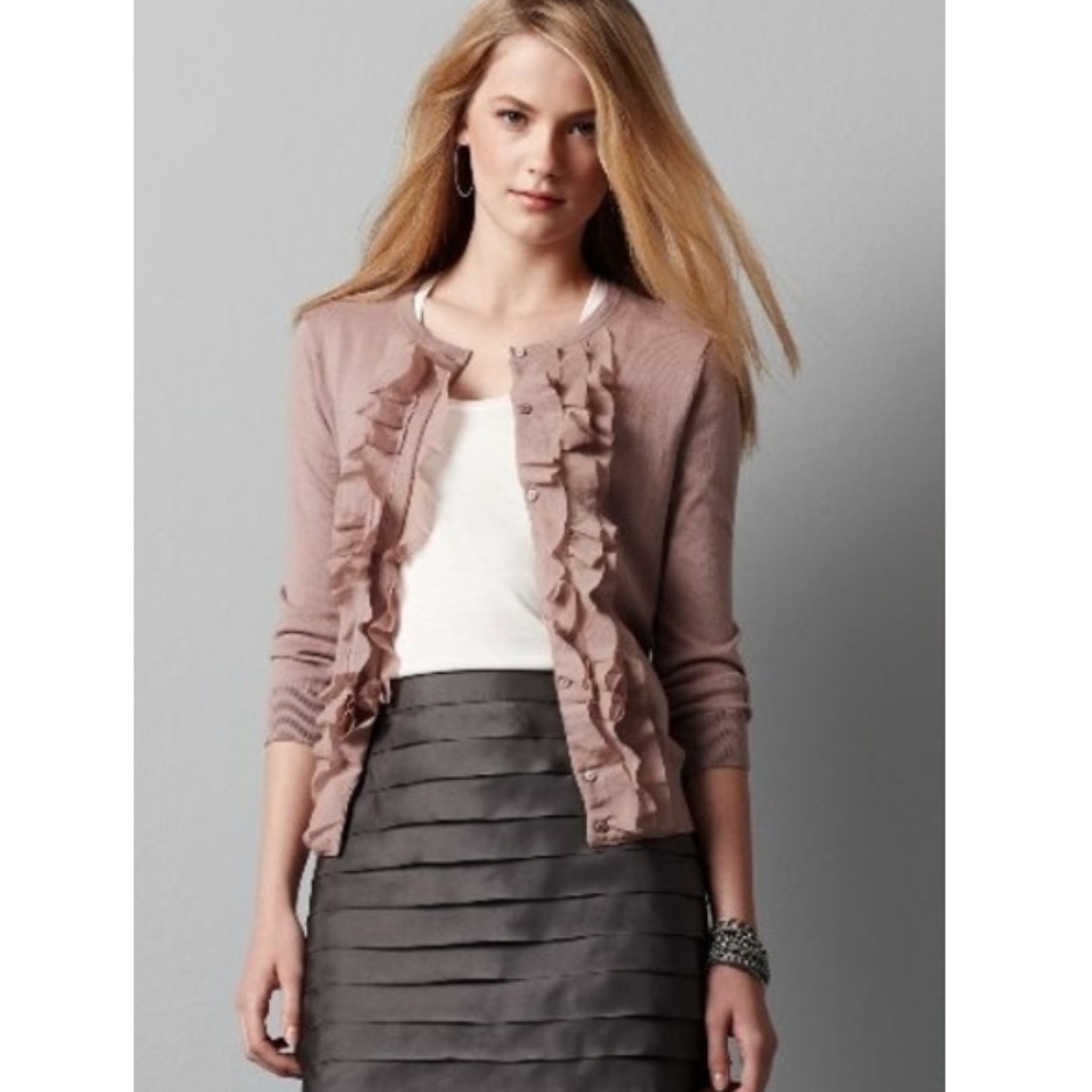 Clearance Ann Taylor Tiered Gray Skirt